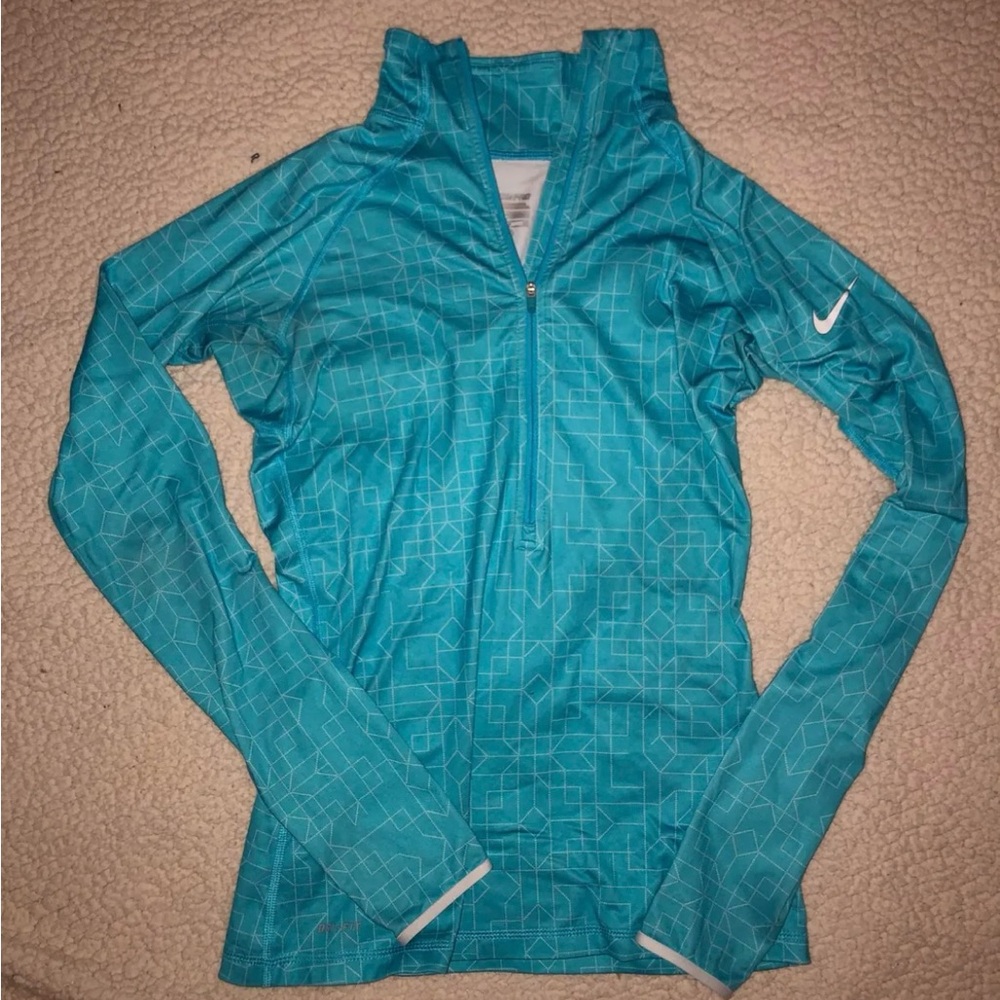 Women's Blue Nike Pro Half Zip Jacket